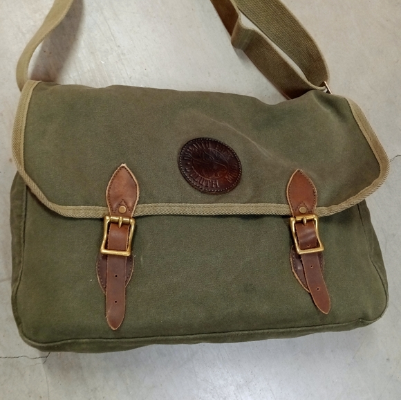 Duluth Pack Bags Vintage Duluth Pack Canvas Messenger Bag Crossbody Dark Green W Leather
